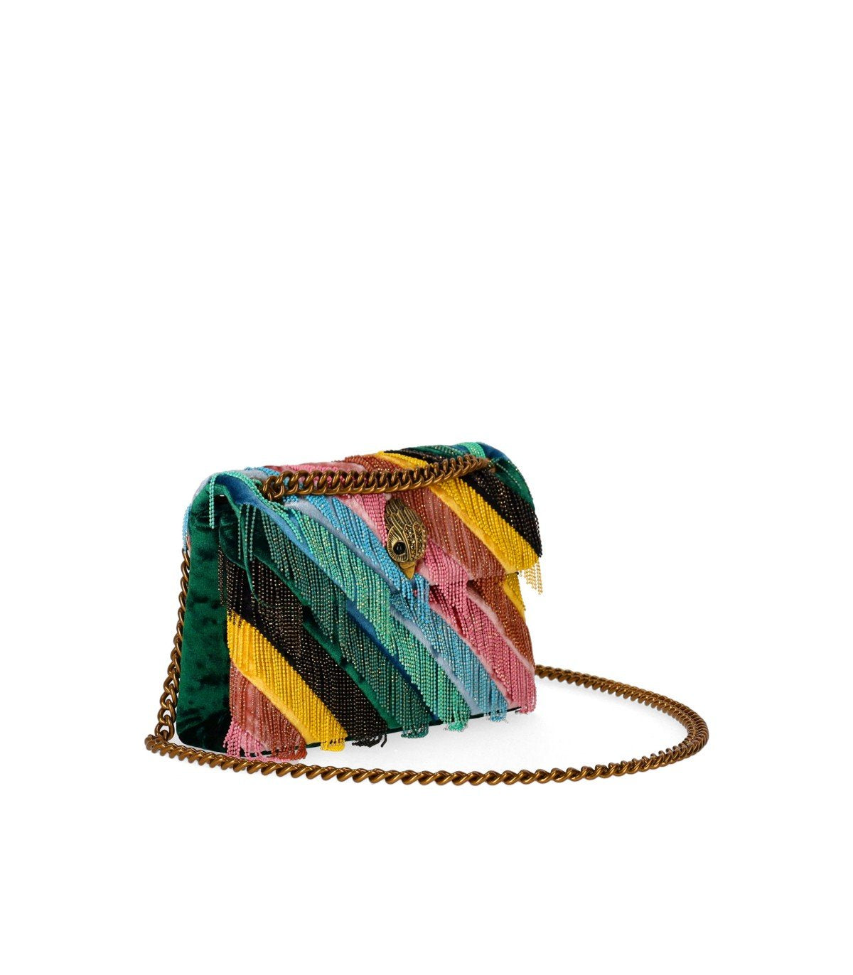 KURT GEIGER MINI KENSINGTON FRINGES MULTICOLORED CROSSBODY BAG