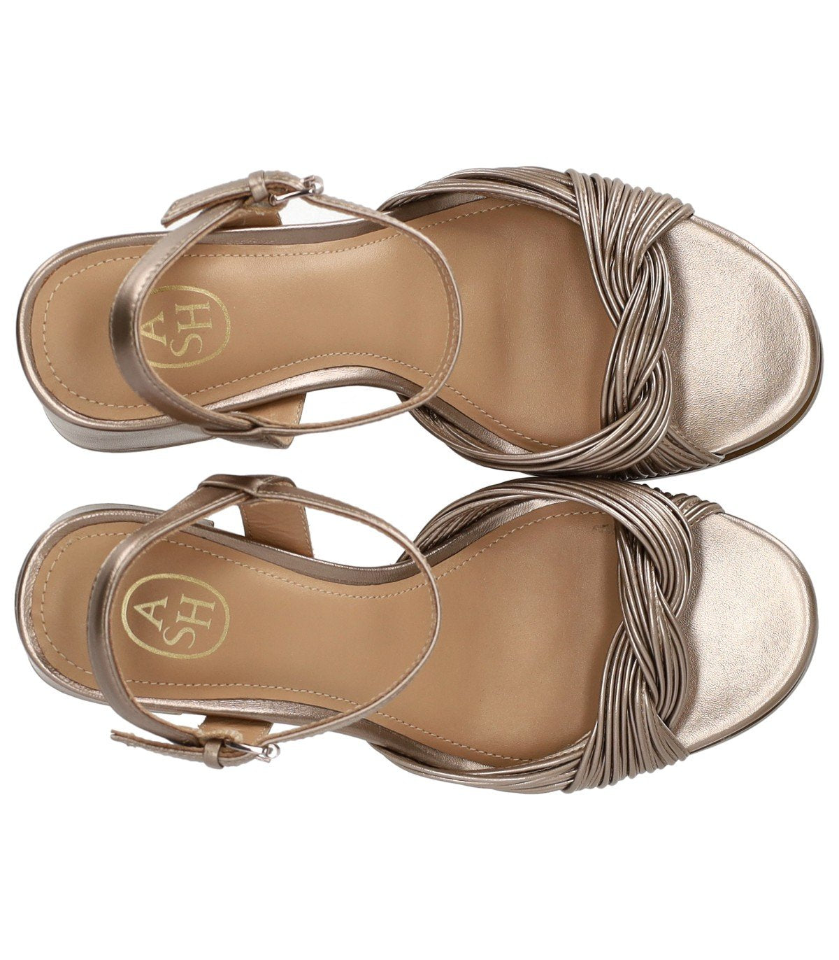 SANDALO CON TACCO MUSE CHAMPAGNE ASH