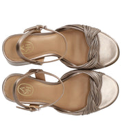SANDALO CON TACCO MUSE CHAMPAGNE ASH