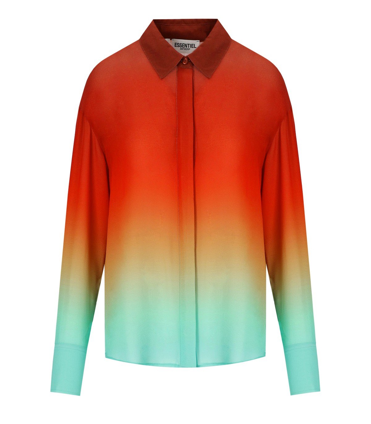 ESSENTIEL ANTWERP HEDEN TIE DYE ORANGE SHIRT