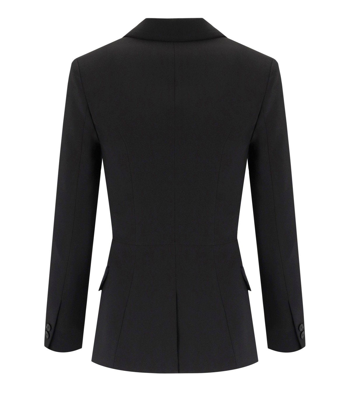 ELISABETTA FRANCHI BLACK CREPE DOUBLE-BREASTED JACKET