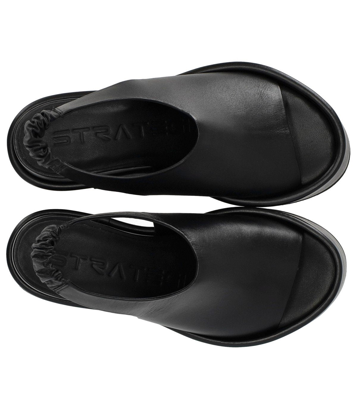 STRATEGIA BLACK WEDGE SANDAL