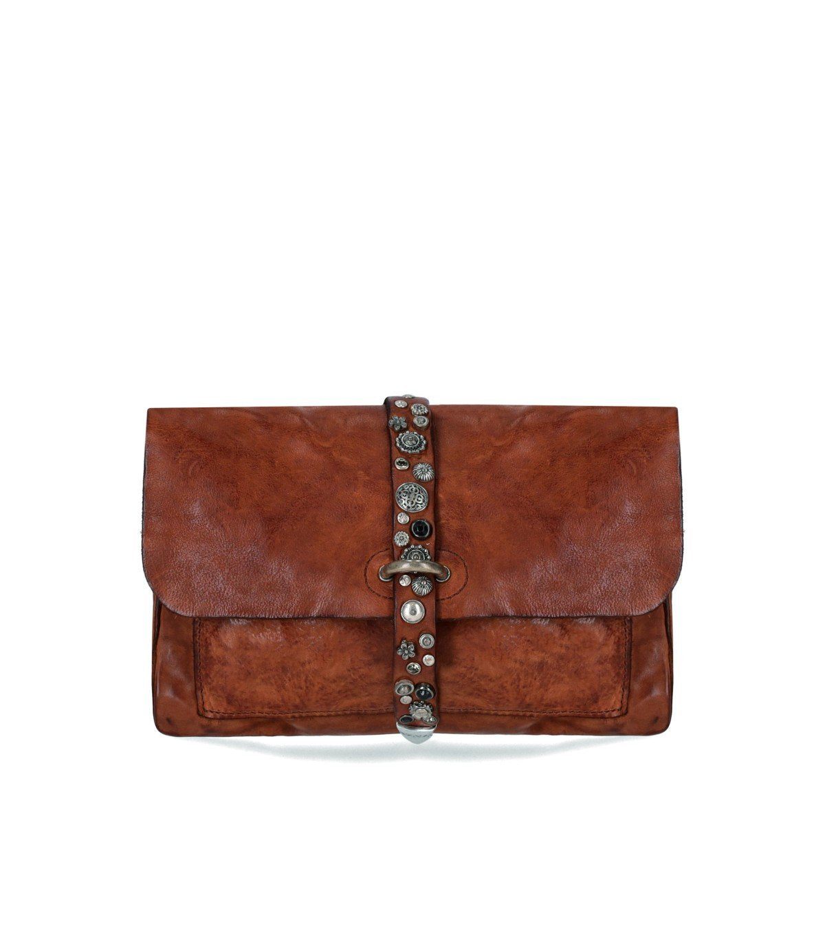 Sac Bandoulière Homme CAMPOMAGGI – Cuir Cognac – Taille S – Ajustable – Neuf Italie
