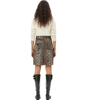 GANNI DENIM ANIMALIER SKIRT