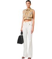 ELISABETTA FRANCHI IVORY COTTON JEANS