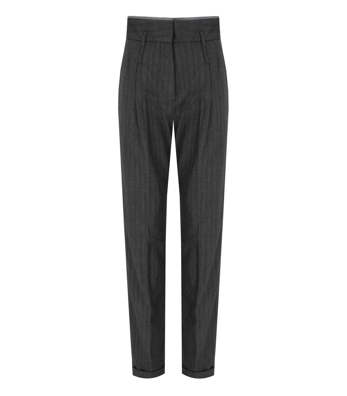 WHITE SAND DARK GREY HIGH WAISTED PANTS