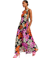 ESSENTIEL ANTWERP FLOWERS BLACK LONG DRESS