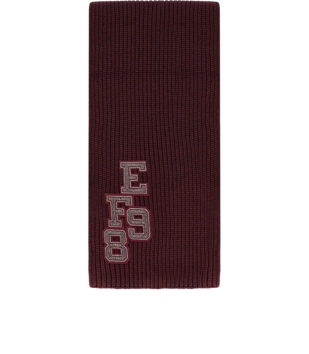 ELISABETTA FRANCHI ROUGE NOIR RIBBED SCARF