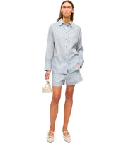 GANNI SOFT CHAMBRAY STRIPED SHORTS