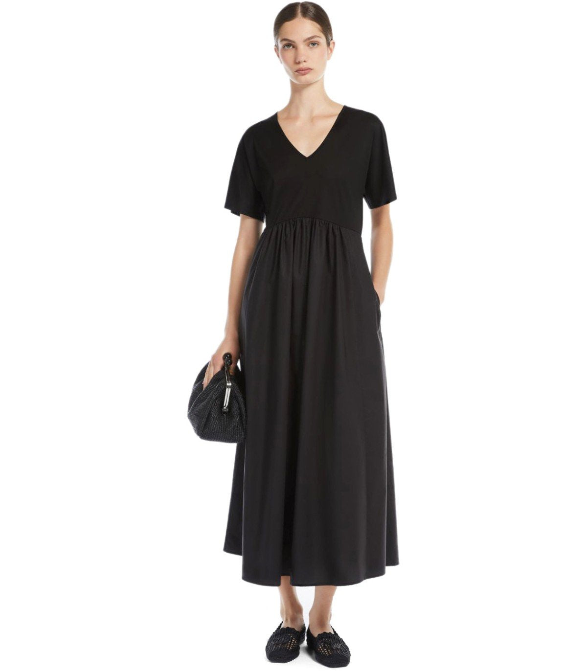 MAX MARA WEEKEND BRONZO SCHWARZES LANGES KLEID