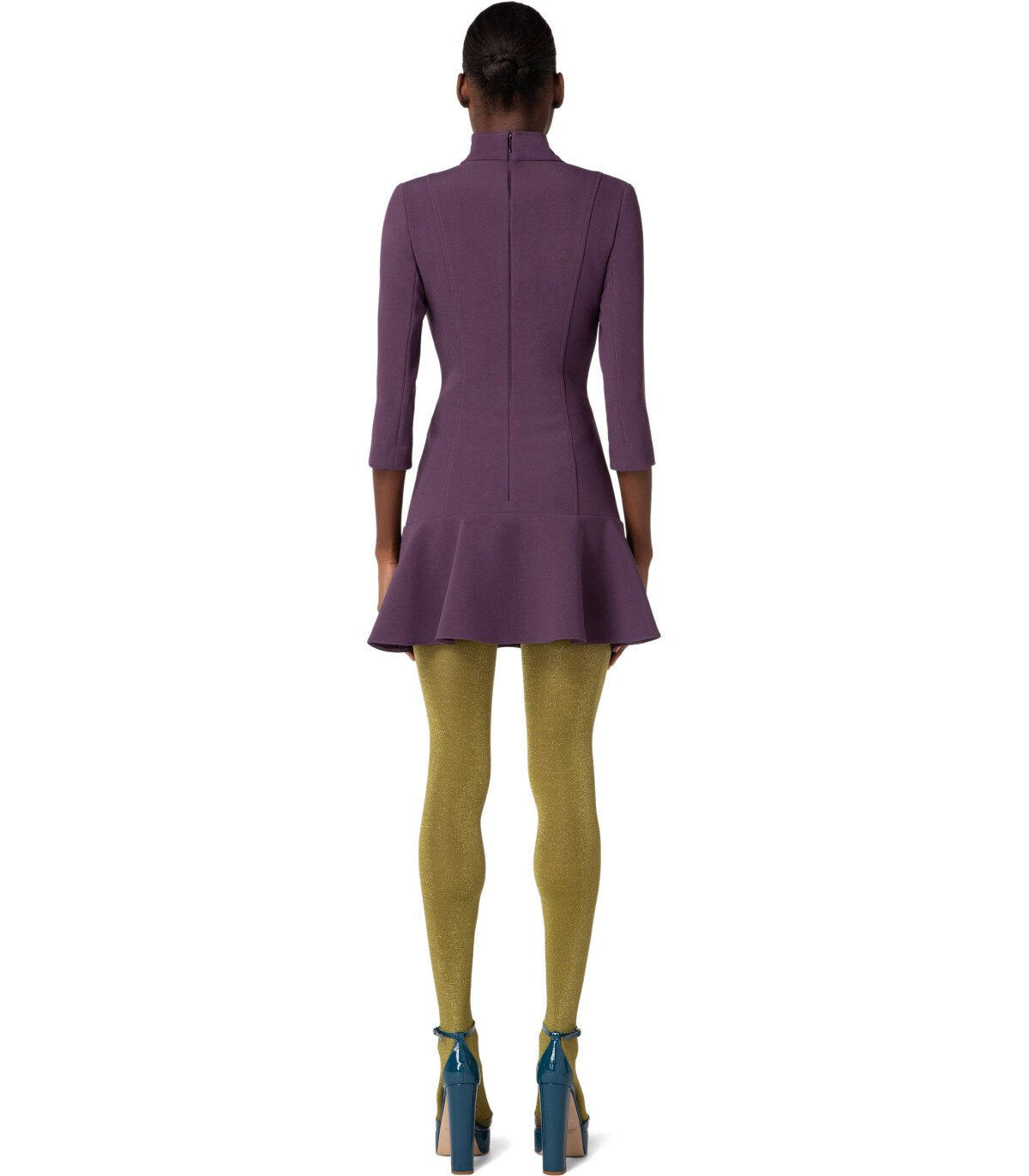 ELISABETTA FRANCHI PURPLE DRESS WITH BUTTONS