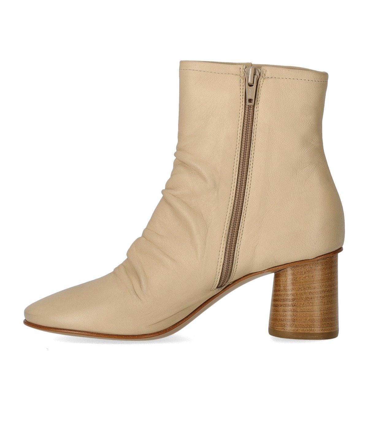 ELENA IACHI CHARME ECRÚ HEELED ANKLE BOOT