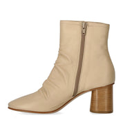 ELENA IACHI CHARME ECRÚ HEELED ANKLE BOOT