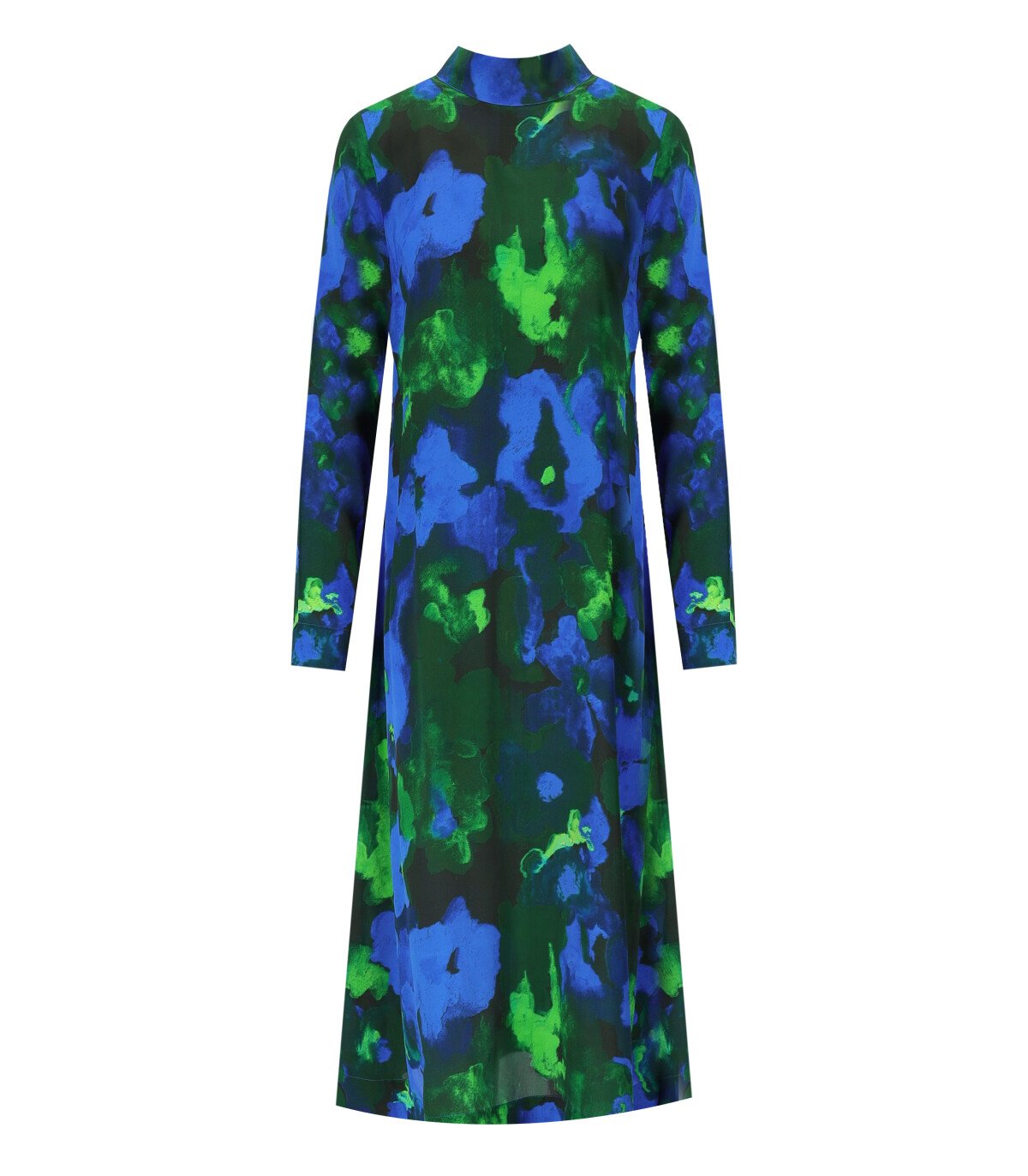 STINE GOYA MILLIE BLAUW EN GROEN MIDI JURK – FerrarisBoutique