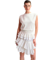 ESSENTIEL ANTWERP HUPAUL WHITE MINI SKIRT