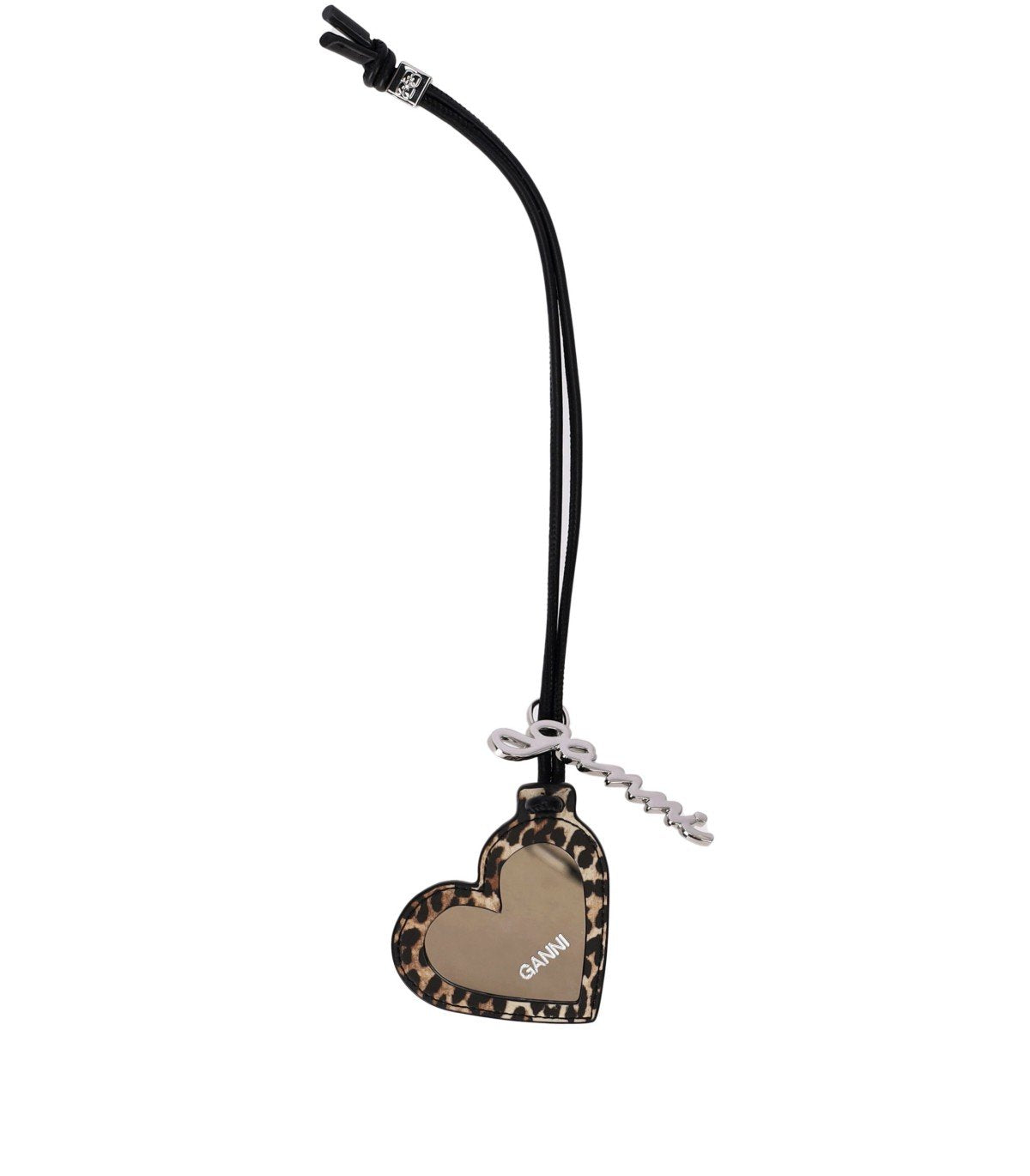 GANNI BOU HEART LEOPARD PRINT CHARM