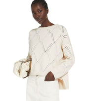 MAGLIA GIROCOLLO ABBOZZI ECRU MAX MARA WEEKEND