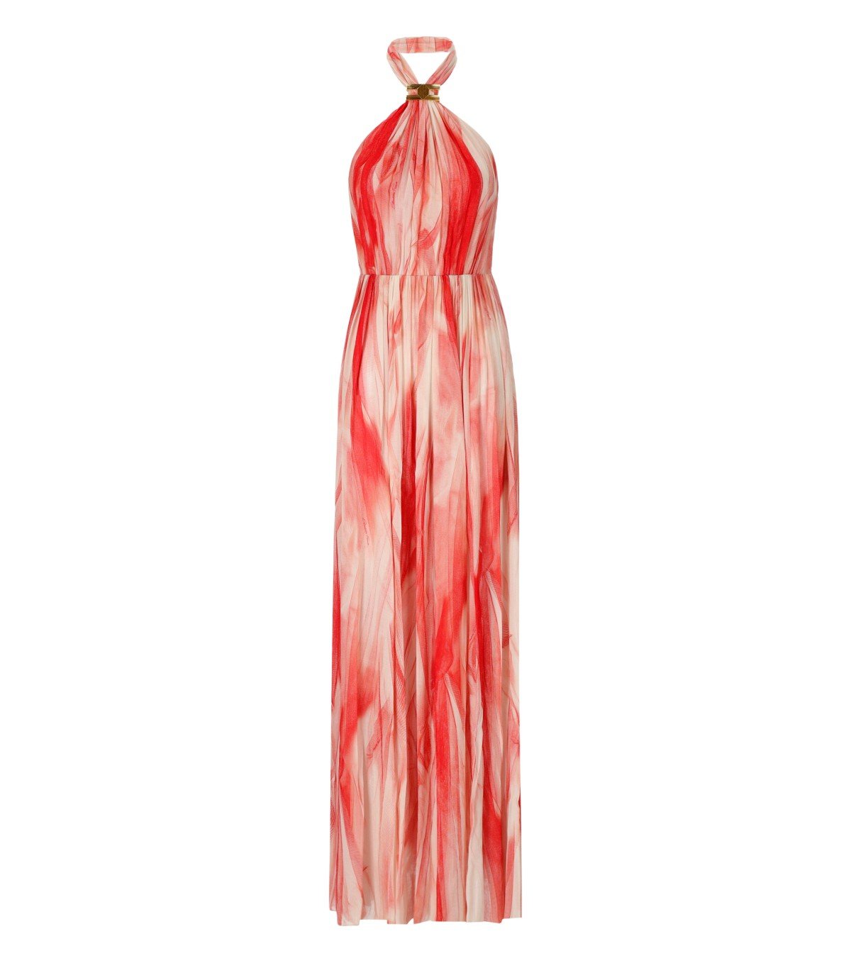 ELISABETTA FRANCHI RED CARPET BUTTER RED PASSION DRESS