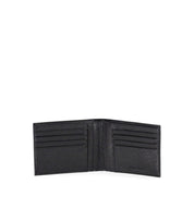 EMPORIO ARMANI BLACK LEATHER WALLET+KEYCHAIN SET
