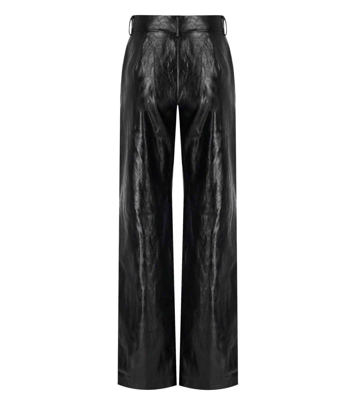 FEDERICA TOSI BLACK LEATHER EFFECT PANTS