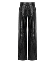 FEDERICA TOSI BLACK LEATHER EFFECT PANTS