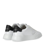 PHILIPPE MODEL TEMPLE WHITE BLACK LEATHER SNEAKER
