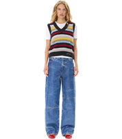 GANNI MULTICOLOR STRIPED VEST