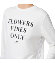 ELISABETTA FRANCHI IVORY SWEATSHIRT WITH LOGO LETTERING