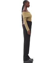 GANNI TWILL BLACK PANTS WITH POCKETS