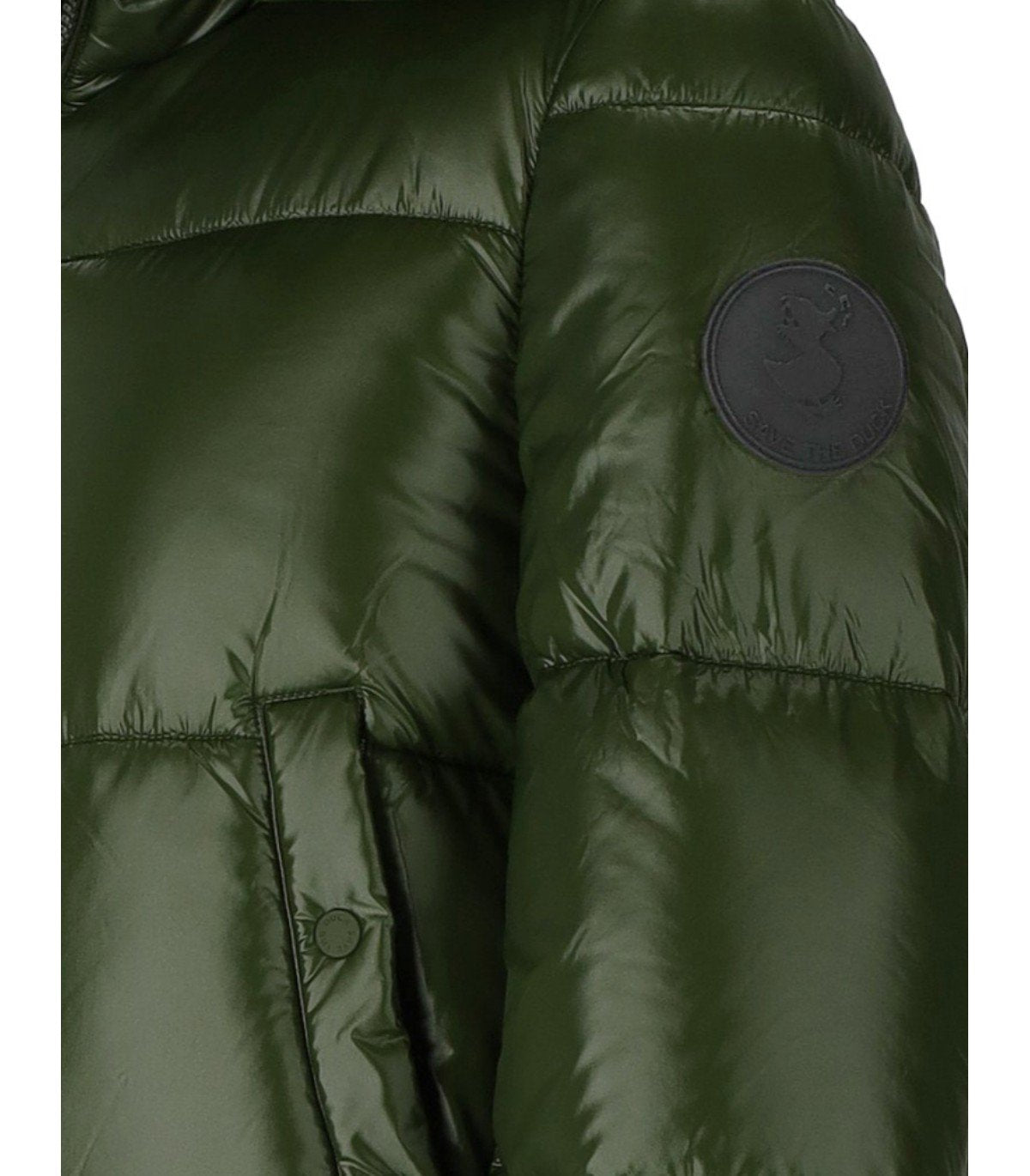 SAVE THE DUCK MOMA GREEN CROPPED PADDED JACKET