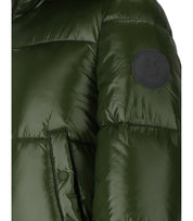 SAVE THE DUCK MOMA GREEN CROPPED PADDED JACKET