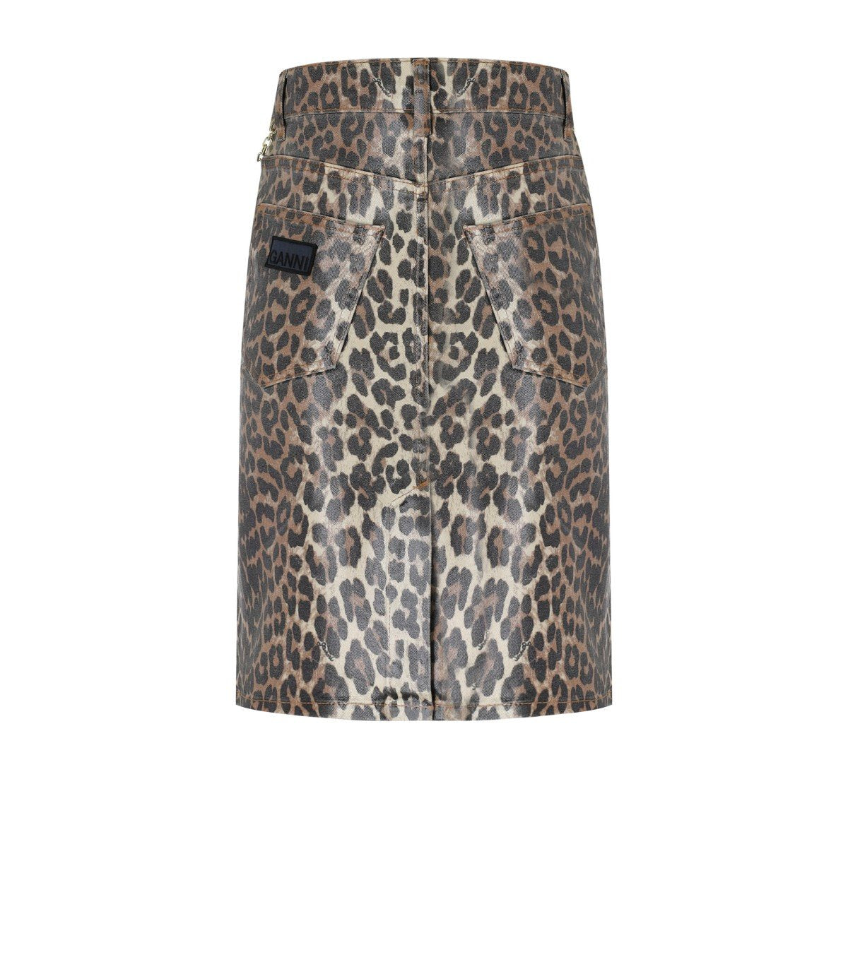 GANNI DENIM ANIMALIER SKIRT