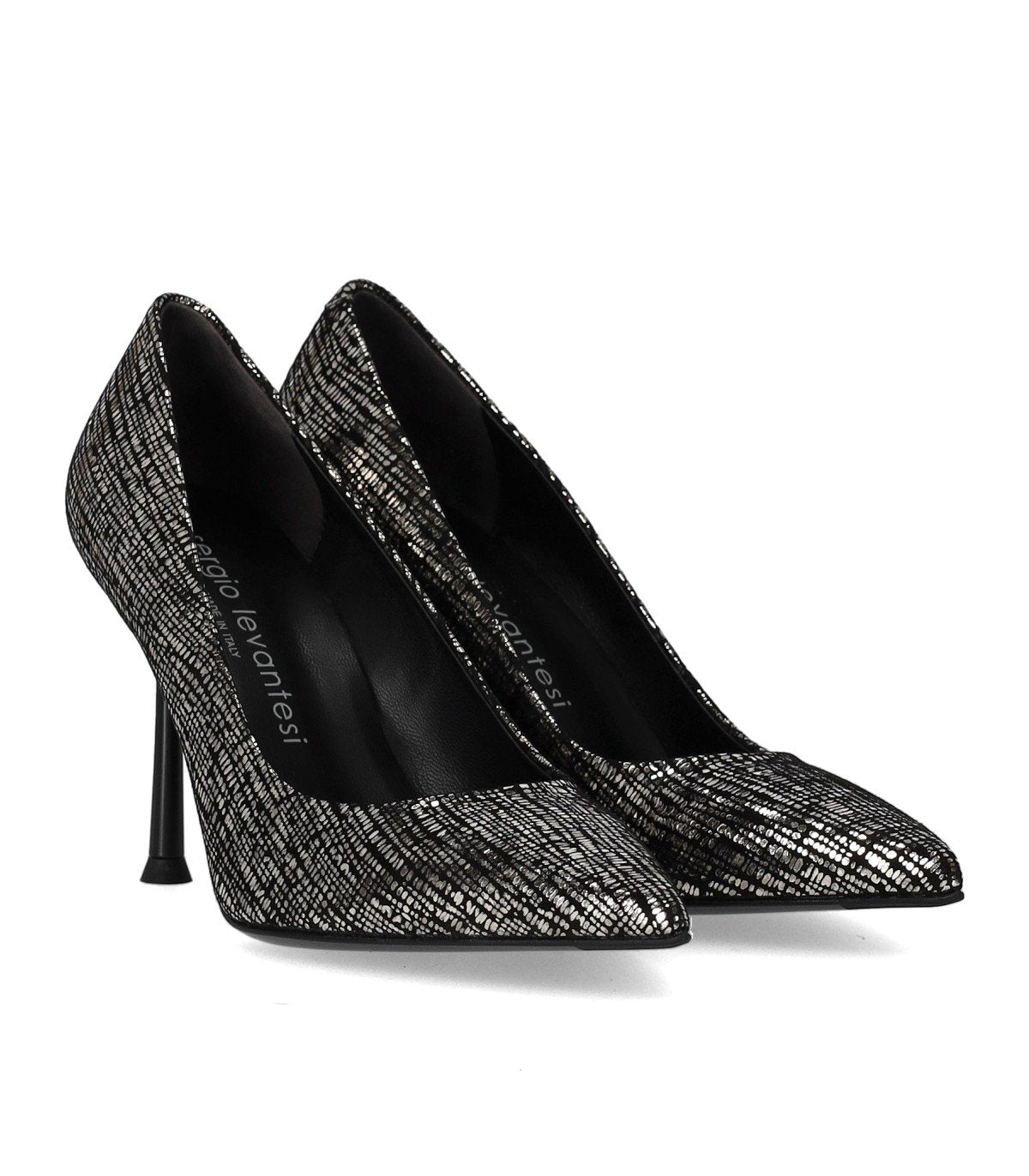 SERGIO LEVANTESI MUSA BLACK SILVER PUMP