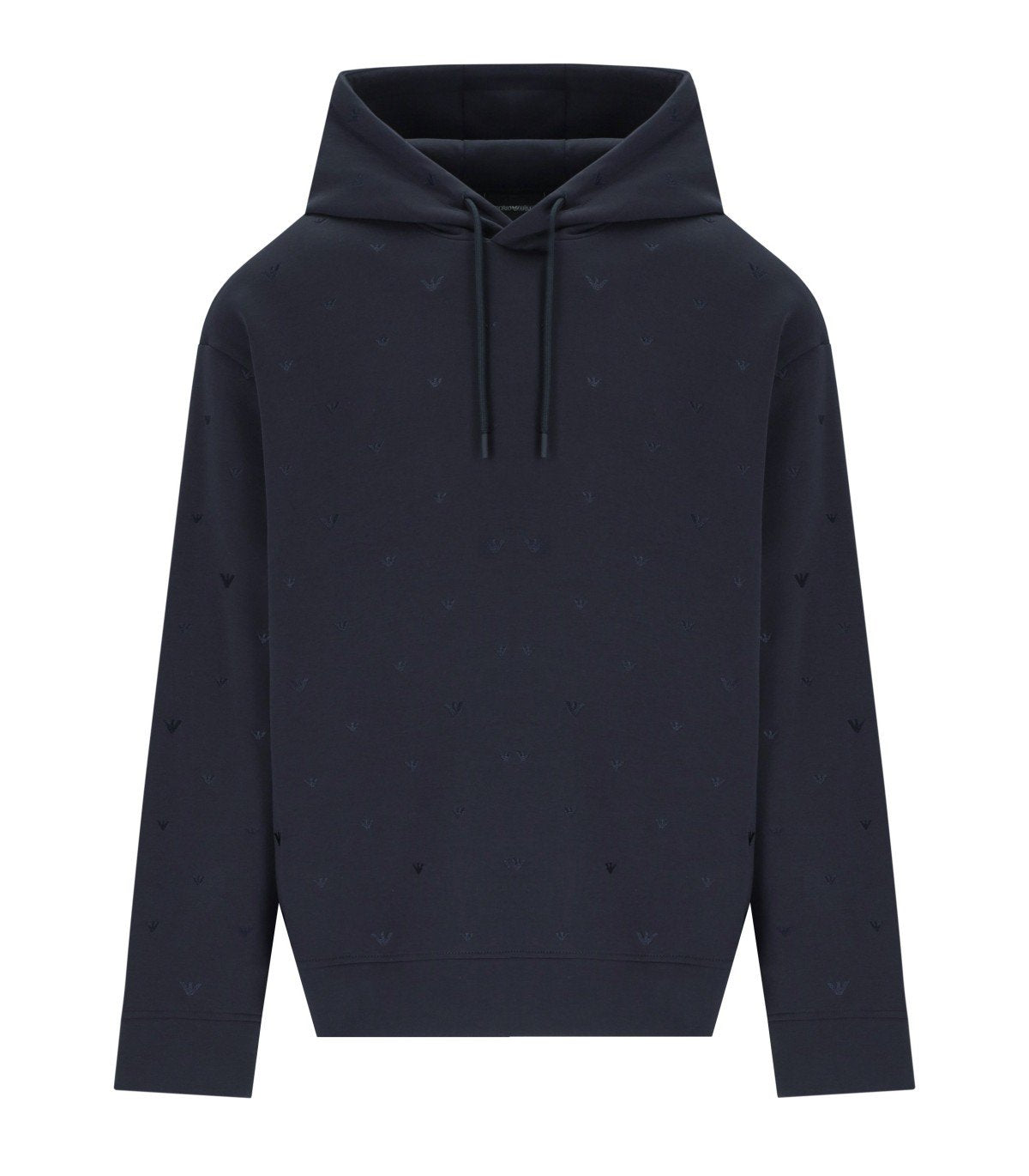 EMPORIO ARMANI NAVY BLUE MONOGRAM HOODIE