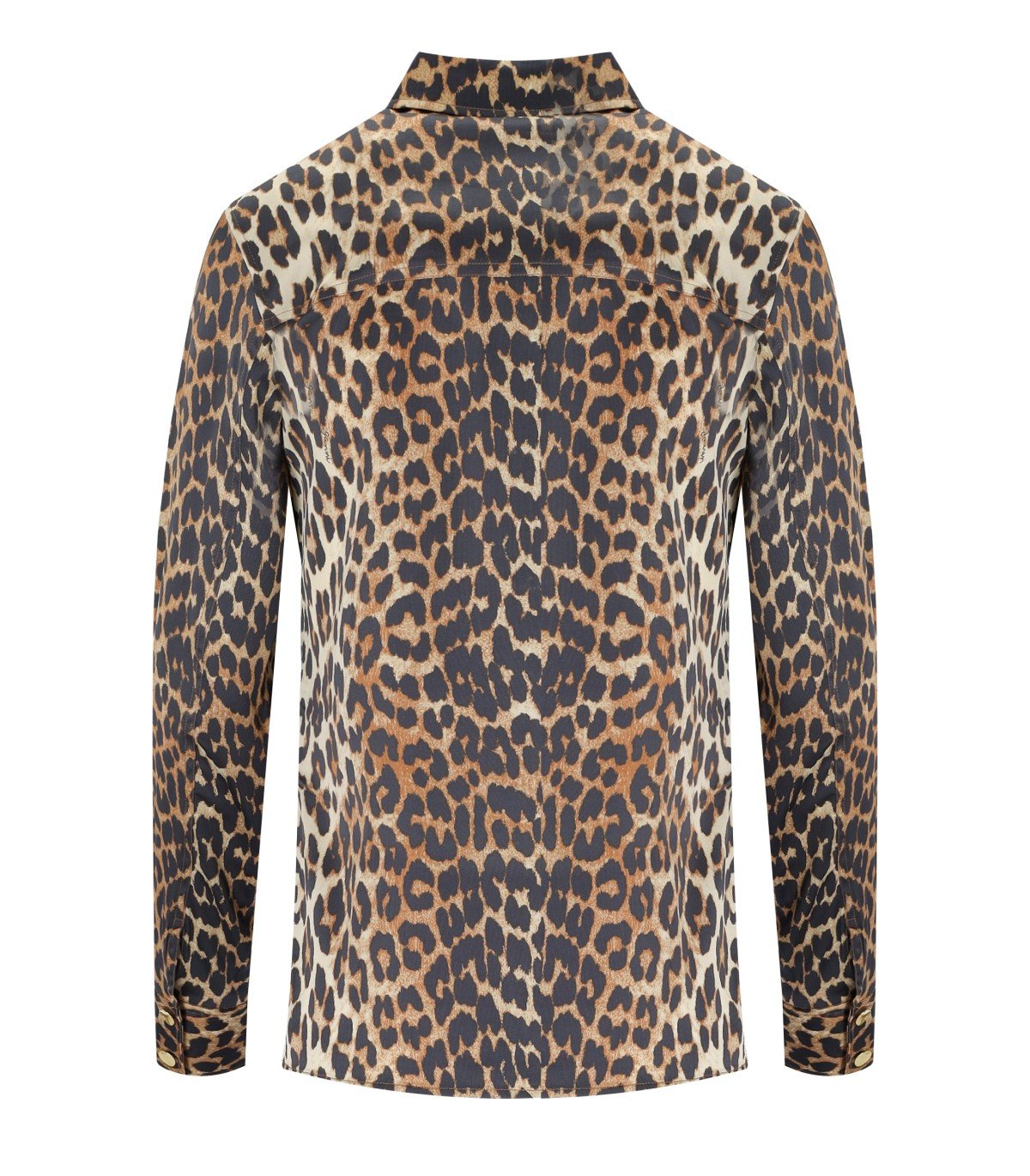 GANNI ANIMALIER SATIN SHIRT