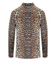 GANNI ANIMALIER SATIN SHIRT