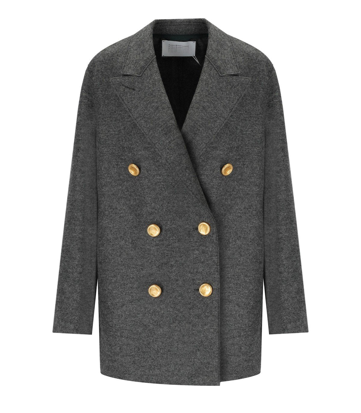 HARRIS WHARF LONDON ANTHRACITE GREY DOUBLE-BREASTED CABAN
