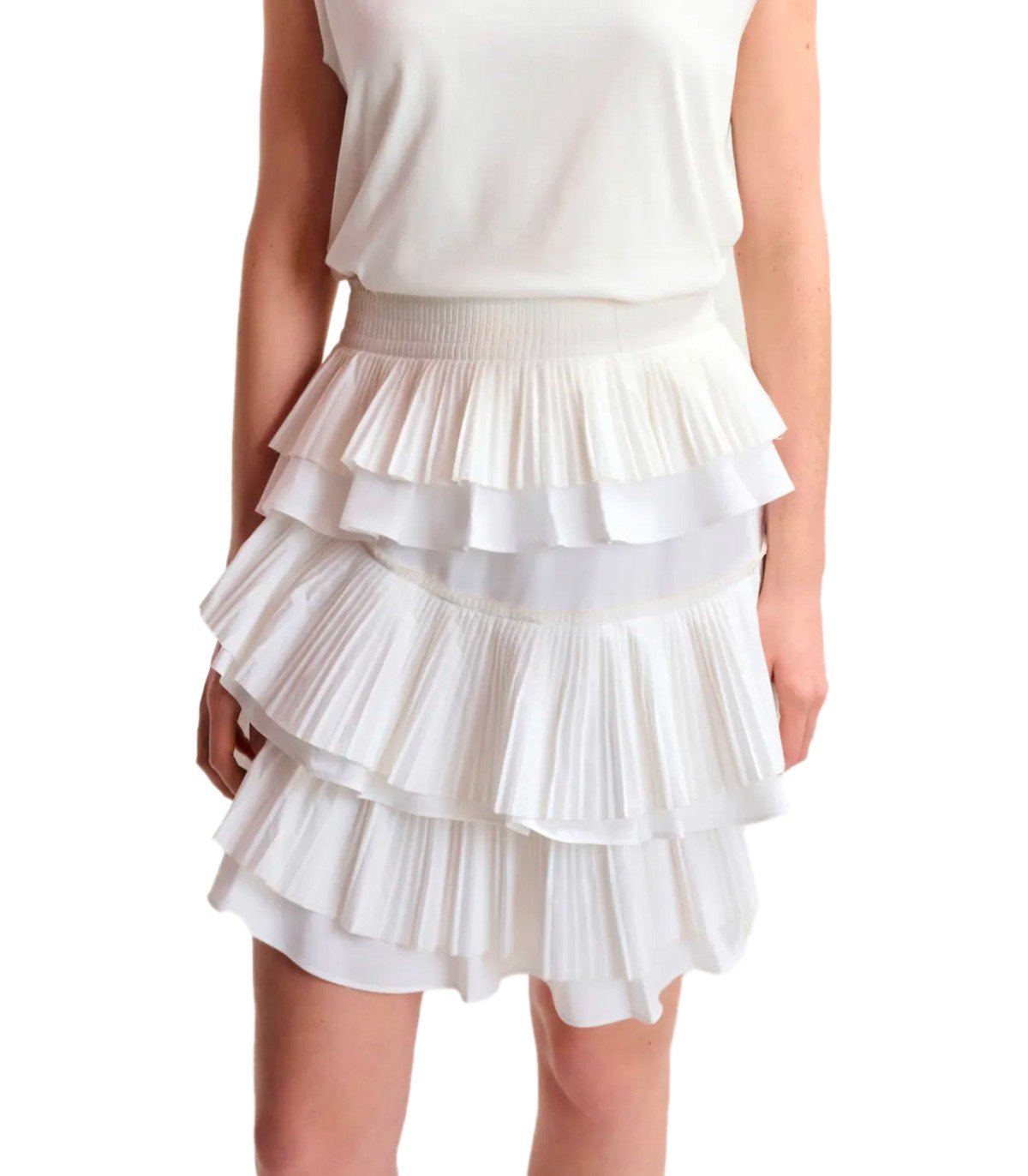 ESSENTIEL ANTWERP HUPAUL WHITE MINI SKIRT
