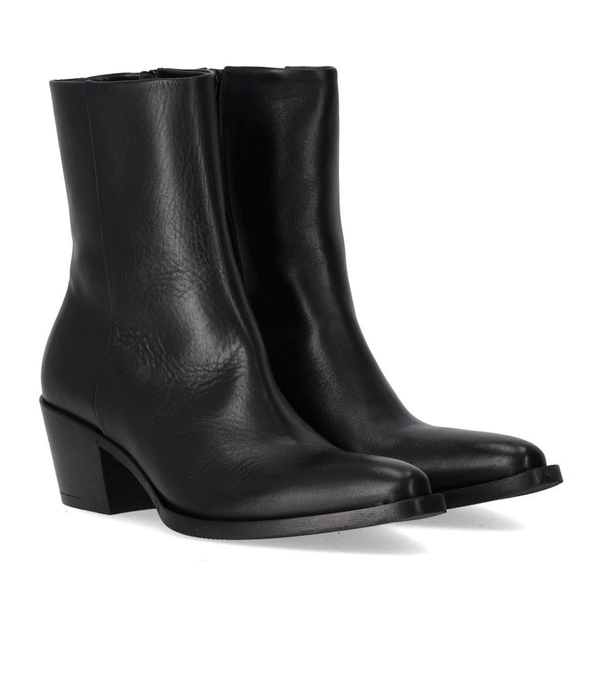 STRATEGIA BLACK HEELED ANKLE BOOT