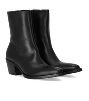STRATEGIA BLACK HEELED ANKLE BOOT