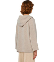 MAX MARA WEEKEND GHIANDA BEIGE HOODED SWEATER