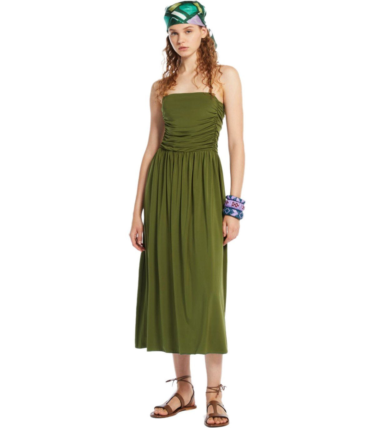 MAX MARA WEEKEND GHIA GREEN MIDI DRESS