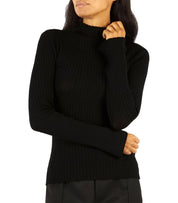 CRUNA CONNIE BLACK RIBBED SWEATER