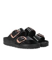 BIRKENSTOCK ARIZONA BIG BUCKLE HIGH SHINE BLACK SANDAL