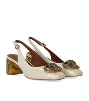 KURT GEIGER CHELSEA BLOCK BONE SLINGBACK PUMPS