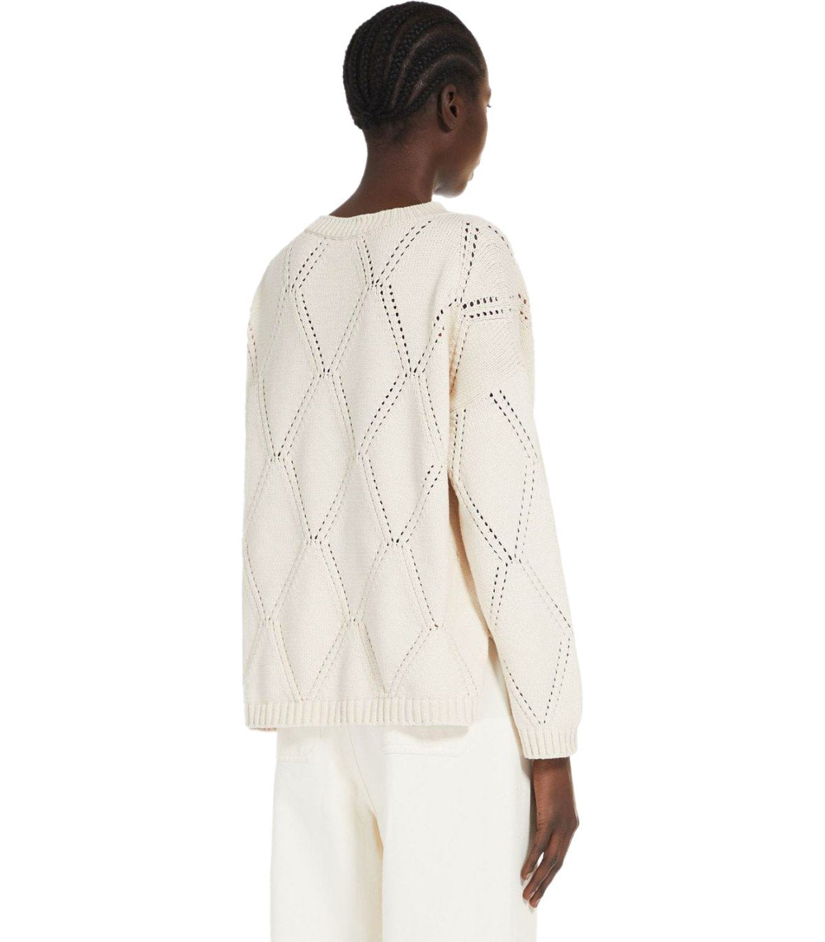 MAGLIA GIROCOLLO ABBOZZI ECRU MAX MARA WEEKEND