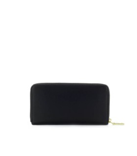 LOVE MOSCHINO BONDED BLACK GOLD LARGE WALLET