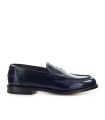 DOUCAL'S NAVY BLUE LEATHER PENNY LOAFER