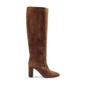 VIA ROMA 15 BROWN SUEDE HIGH HEELED BOOT