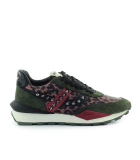 ASH SPIDER STUDS MILITARY GREEN LEOPARD SNEAKER